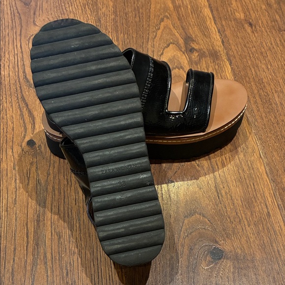 Zara Black and Brown Women's Sandals - Picture 8 of 9